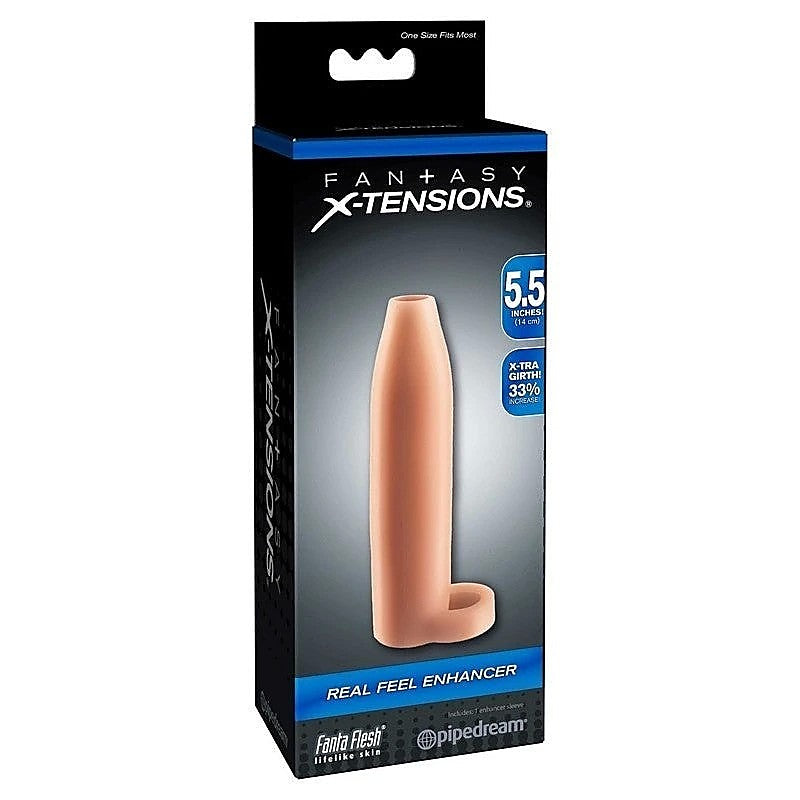 Fantasy X-Tensions Real Feel 5.5" Cock Enhancer - Pumps, Extenders and Sleeves
