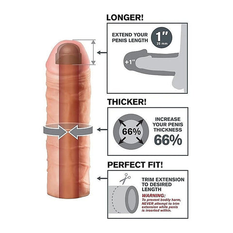 Fantasy X-Tensions Mega 1 Inch Penis Extension - Pumps, Extenders and Sleeves