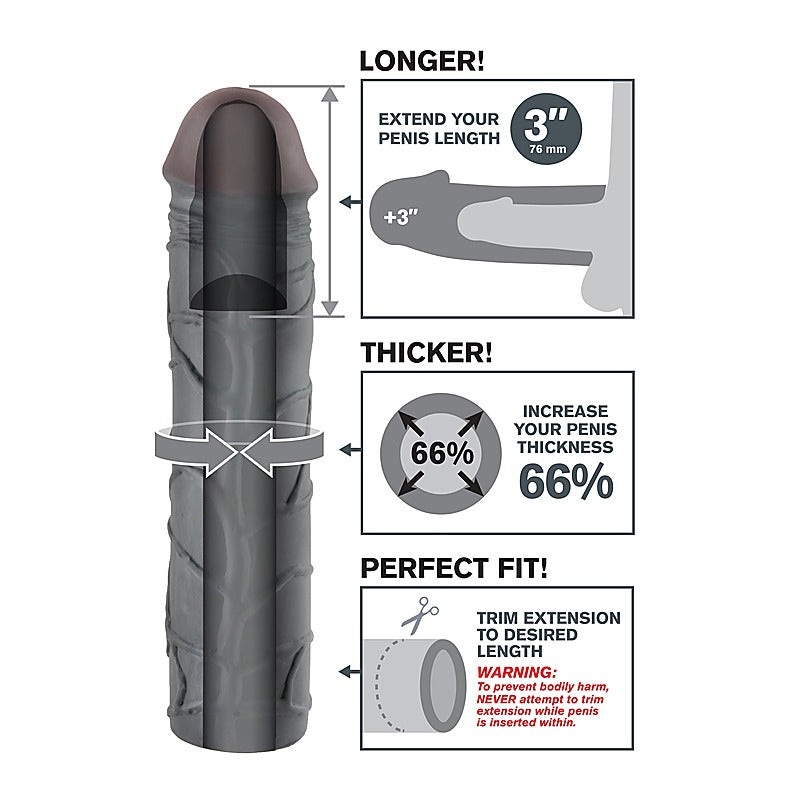 Fantasy X-Tensions Mega 3 Inch Penis Extension - Penis Sleeves and Extenders