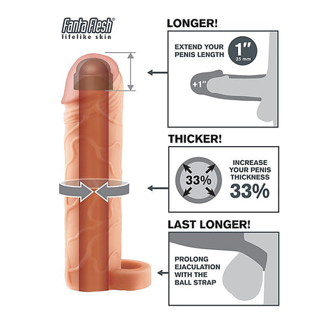 Fantasy X-Tensions Perfect Extension With Ball Strap - Penis Sleeves and Extenders