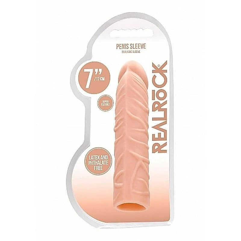 Realrock Skin Penis Sleeve 7 Inch by Shots Toys - Penis Sleeves and Extenders