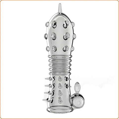 BDStyle Scorpion Vibration Crystal Penis Sleeve with Built In Bullet Vibrator - Pumps, Extenders and Sleeves