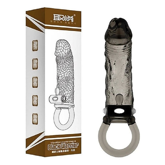 Black Warrior Veiny Vibrating Penis Sleeve by BDStyle - Pumps, Extenders and Sleeves