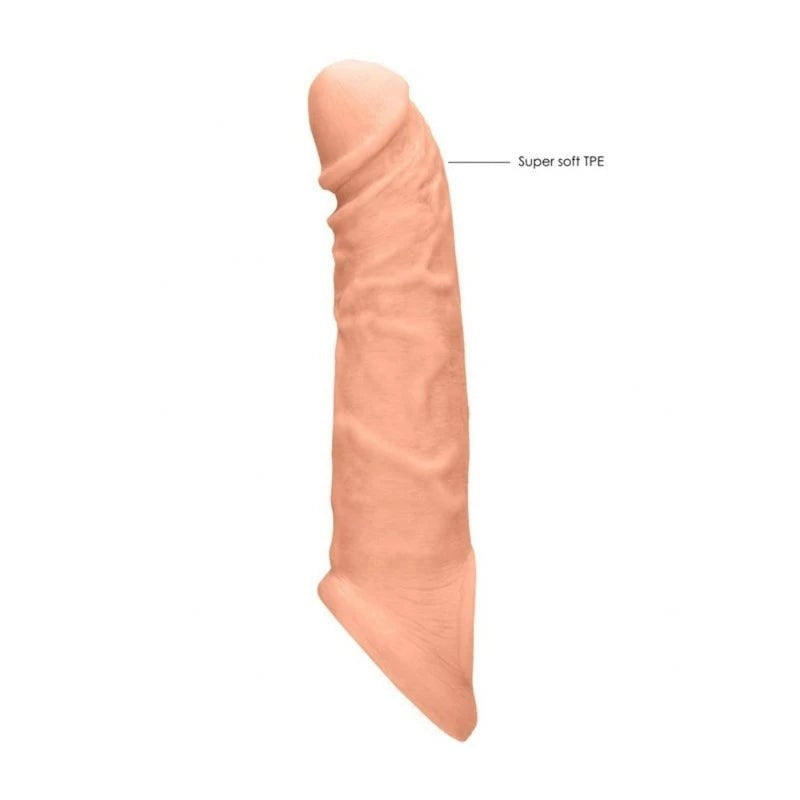 Shots Toys REALROCK 8 Realistic Penis Extender with Ring 8 Inch Length - - Penis Sleeves and Extenders