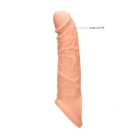 Shots Toys REALROCK 8 Realistic Penis Extender with Ring 8 Inch Length - Penis Sleeves and Extenders