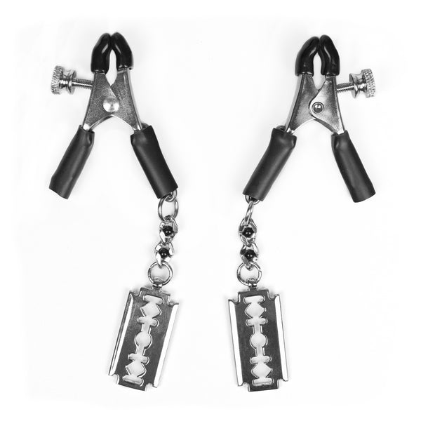 Micro Plier Clamp - Razor Blade Pendant - - Nipple and Clit Clamps