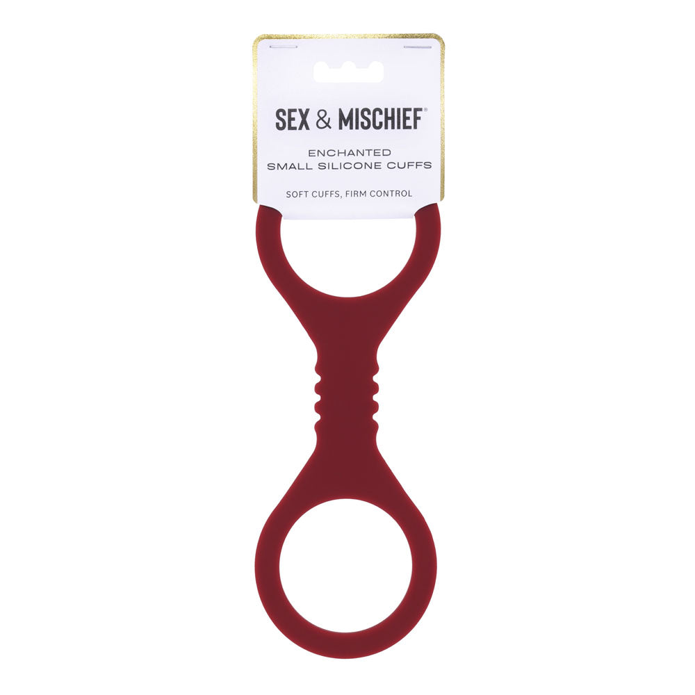 Sex & Mischief Enchanted Silicone BDSM Wrist Cuffs Burgundy - Small - Cuffs And Restraints