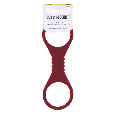 Sex & Mischief Enchanted Silicone BDSM Wrist Cuffs Burgundy - Cuffs And Restraints