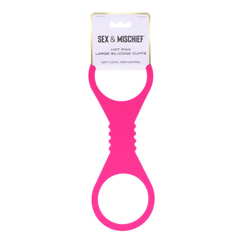 Sex & Mischief Hot Pink Fetish Play Silicone Hand Cuffs - Cuffs And Restraints