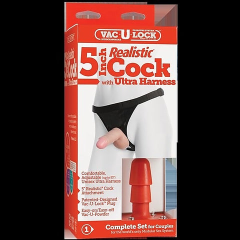 Vac-U-Lock 5 Realistic Cock Flesh with Strap-On - Strap On Sextoys