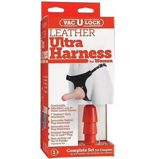 Leather Strap-On For Women by Doc Johnson - Strap On Sextoys