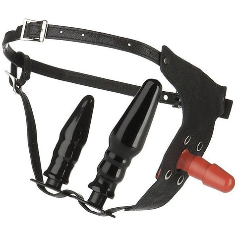 Leather Strap-On For Women by Doc Johnson - Strap On Sextoys