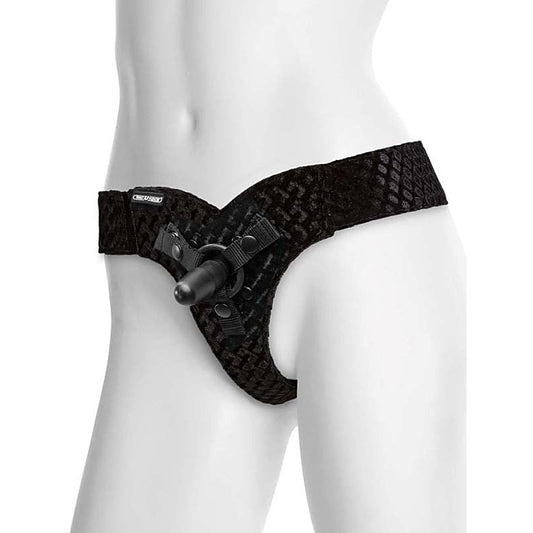 EZ Rider Thong Velvet Harness by Doc Johnson - Strap On Sextoys