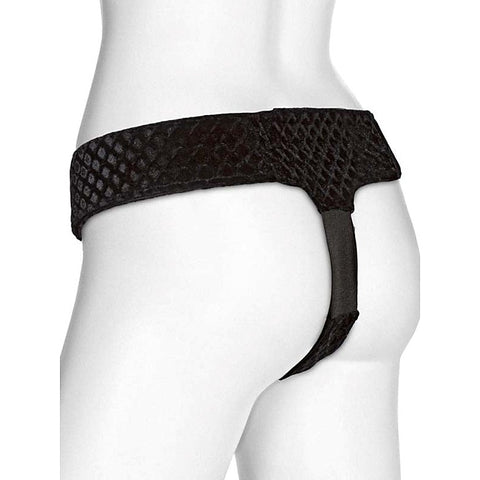 EZ Rider Thong Velvet Harness by Doc Johnson - Strap On Sextoys