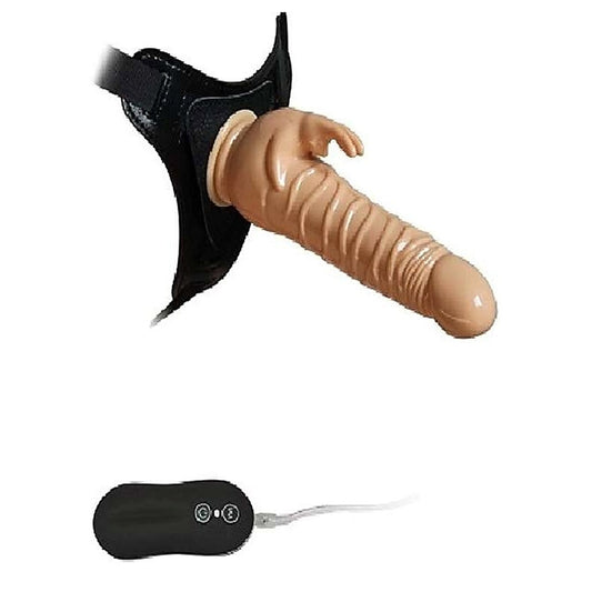 Harness Rabbit Dildo 8.5 Inches by Aphrodisia - Clit Ticklers and Pulsators