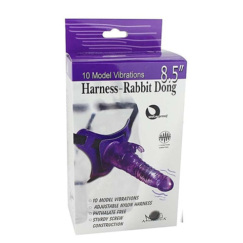 Premium Harness Rabbit Dildo 8.5 by Aphrodisia - Clit Ticklers and Pulsators