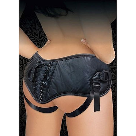 Plus Size Black PVC Corsette Strap-On by Sportsheets - Strap On Sextoys