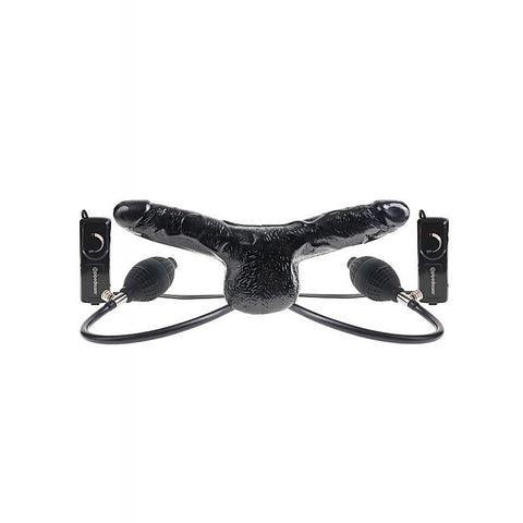 Fetish Fantasy Inflatable Vibrating Double Delight Strap-On - Strap On Sextoys