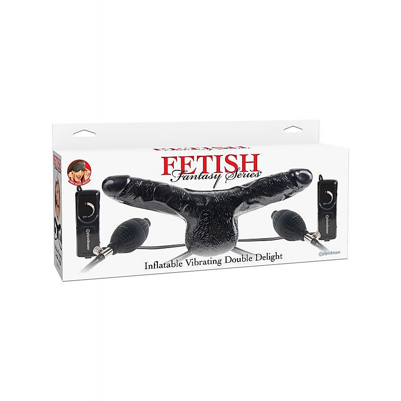 Fetish Fantasy Inflatable Vibrating Double Delight Strap-On - Strap On Sextoys