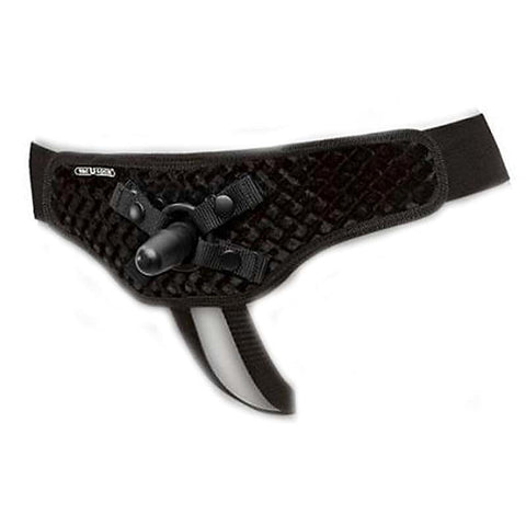 Vac-U-Lock Crotchless Velvet Harness with Plug - Strap On Sextoys