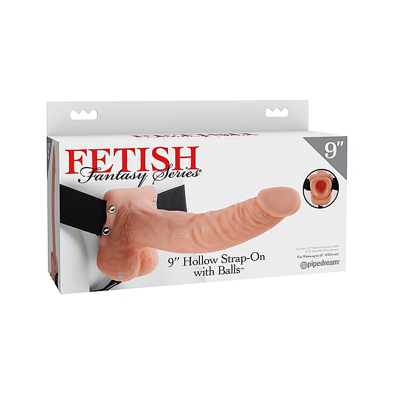 Fetish Fantasy 9 Inch Hollow Strap-On Dildo With Balls - Strap On Sextoys