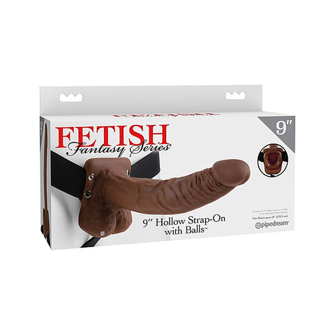 Fetish Fantasy 9 Inch Hollow Strap-On Dildo With Balls - Strap On Sextoys