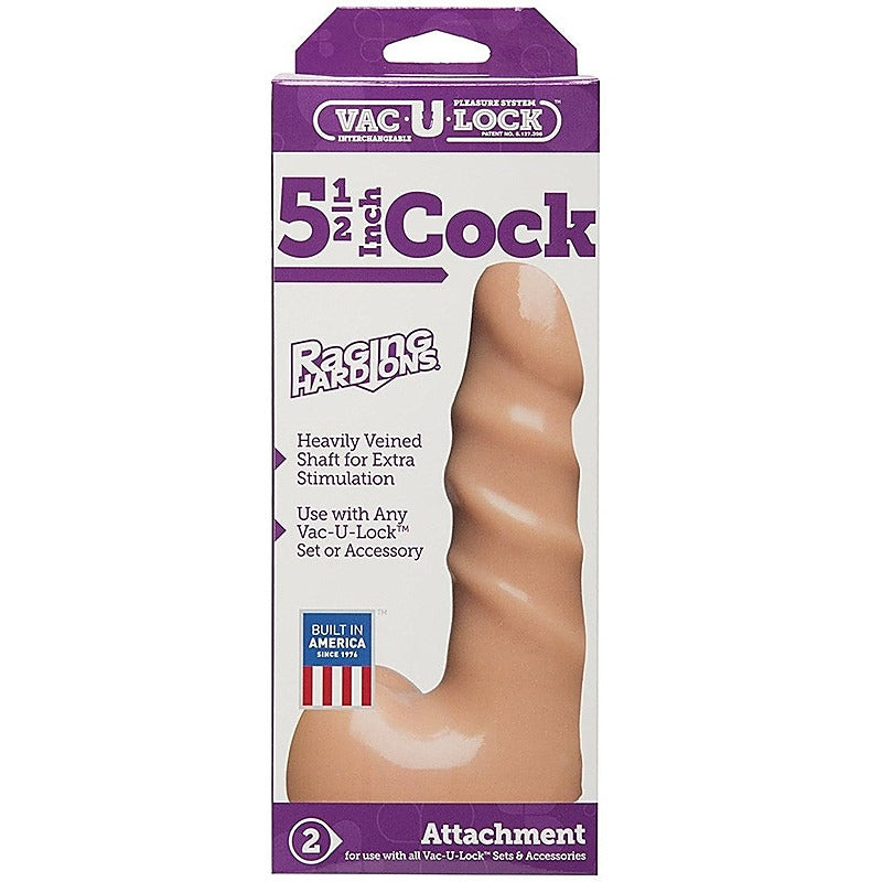 Raging Hard-On Cock - Ribbed by Doc Johnson - Realistic Dildos