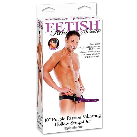 Fetish Fantasy 10 Inch Purple Passion Vibrating Hollow - Strap On Sextoys