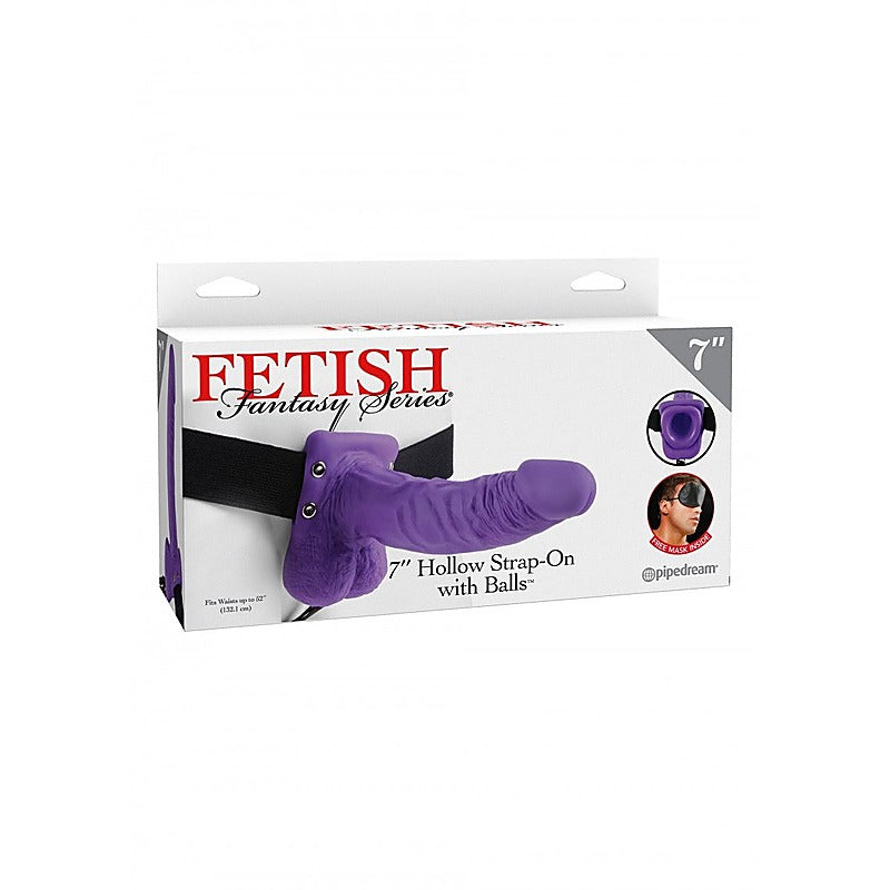 Fetish Fantasy Series 7 Inch Hollow Strap-On Dong with Balls - Rabbit Vibrators
