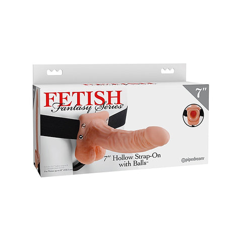 Fetish Fantasy Series 7 Inch Hollow Strap-On Dong with Balls - Rabbit Vibrators
