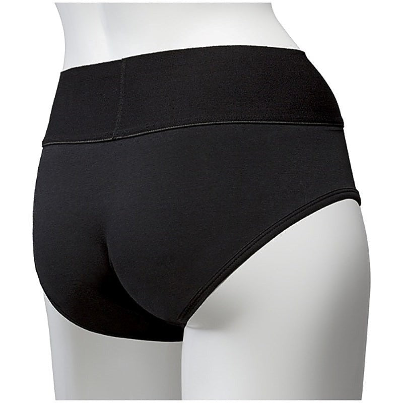 Panty Harness Plug Briefs S/M Black by Doc Johnson - Strap On Sextoys
