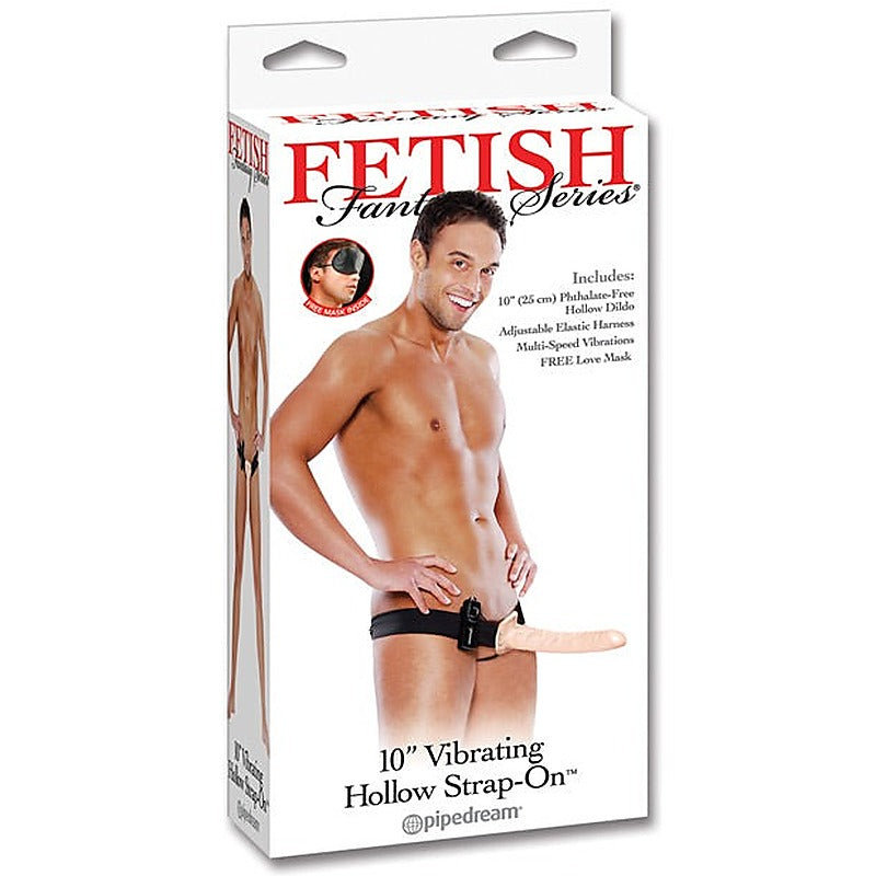 Fetish Fantasy 10 Inch Vibrating Hollow Strap-On Dildo - Strap On Sextoys