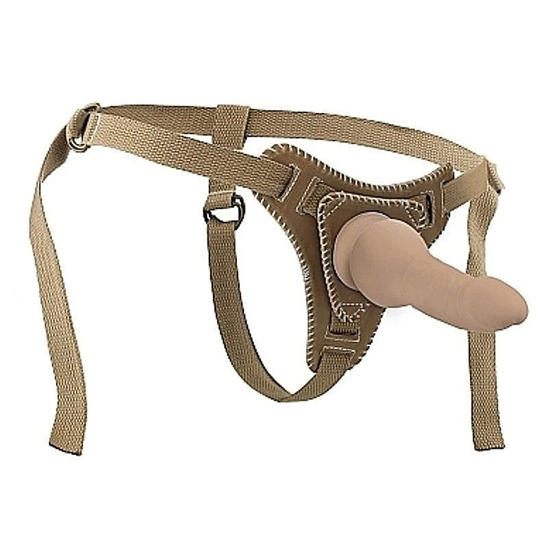 Premium Bonded Leather Strap On with Straps by Shots Toys - Pumps, Extenders and Sleeves