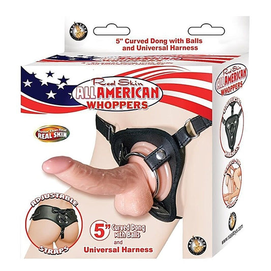 Whoppers 5" Curved Dong with Balls by Nasstoys - Strap On Sextoys