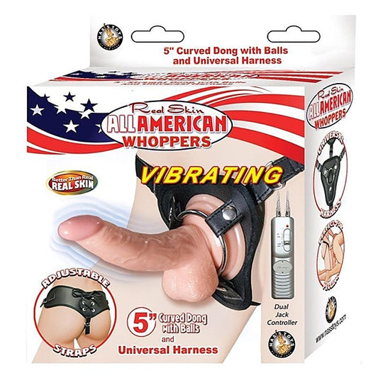 Whoppers Vibrating 5" Curved Dong by Nasstoys - Strap On Sextoys