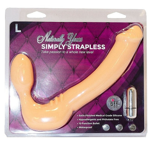 Simply Strapless Vibrating Silicone Strap-On Large - Strap On Sextoys