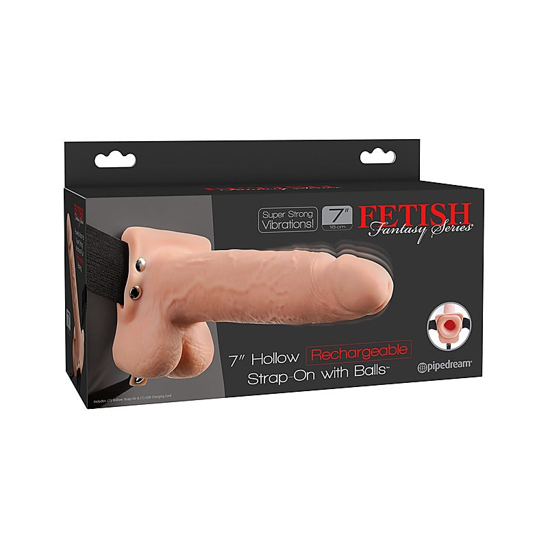 Fetish Fantasy 7 inch Rechargeable Hollow Strap-On with - Strap On Sextoys
