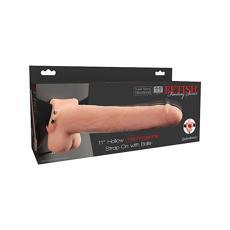 Fetish Fantasy 11 Inch Rechargeable Hollow Strap-On - Realistic Dildos