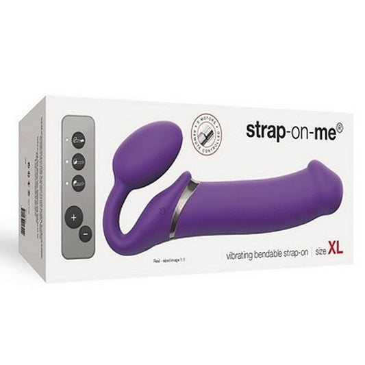 Vibrating Bendable Harness XL Purple by strap-on-me - Strap On Sextoys