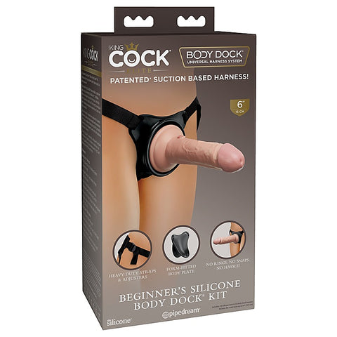King Cock Elite Beginners Silicone Body Dock Strap-On Kit - Realistic Dildos