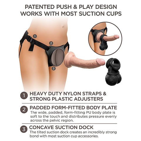 Pipedream Products King Cock Elite Ultimate Vibrating Silicone Body Dock Kit - Realistic Dildos