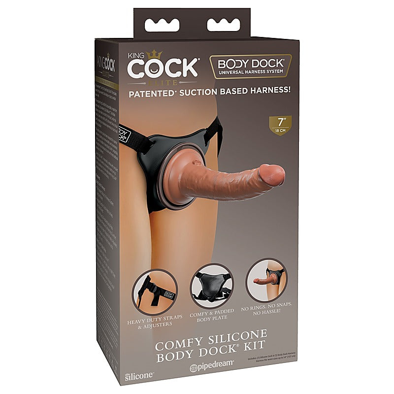 King Cock Elite Comfy Silicone Body Dock Strap-On Kit - Realistic Dildos