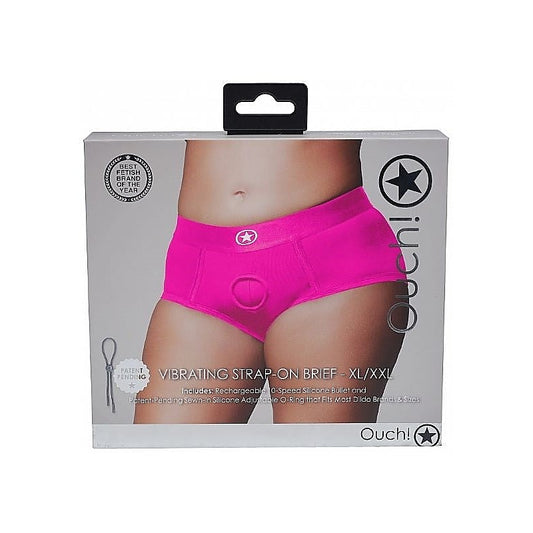 Ouch! Pleasure-Enhancing Vibrating Strap-on Brief - Strap On Sextoys
