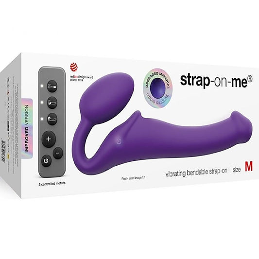 3 Motors Vibrating Bendable Strap-On by Strap-On-Me - Strap On Sextoys