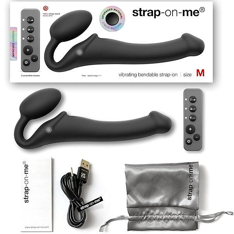 3 Motors Vibrating Bendable Strap-On by Strap-On-Me - Strap On Sextoys