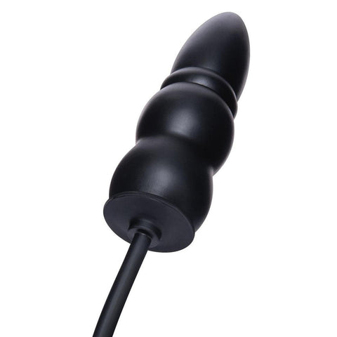 Xgen Size Up Ripple Inflatable Butt Plug Black with Pump Control - Butt Plugs