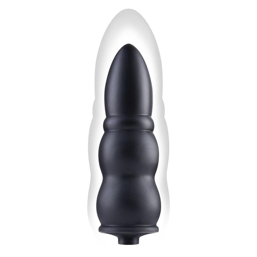 Xgen Size Up Ripple Inflatable Butt Plug Black with Pump Control - - Butt Plugs