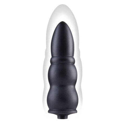 Xgen Size Up Ripple Inflatable Butt Plug Black with Pump Control - Butt Plugs