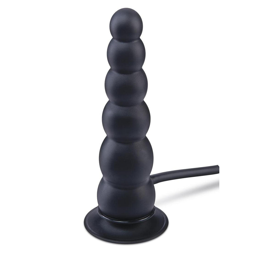 Xgen Size Up Ripple Inflatable Butt Plug Black with Pump Control - - Butt Plugs