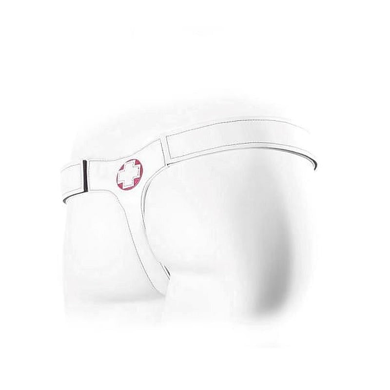 Tantus Nurse Connoisseur Adjustable Roleplay Harness with Red Cross Design - Strap On Sextoys
